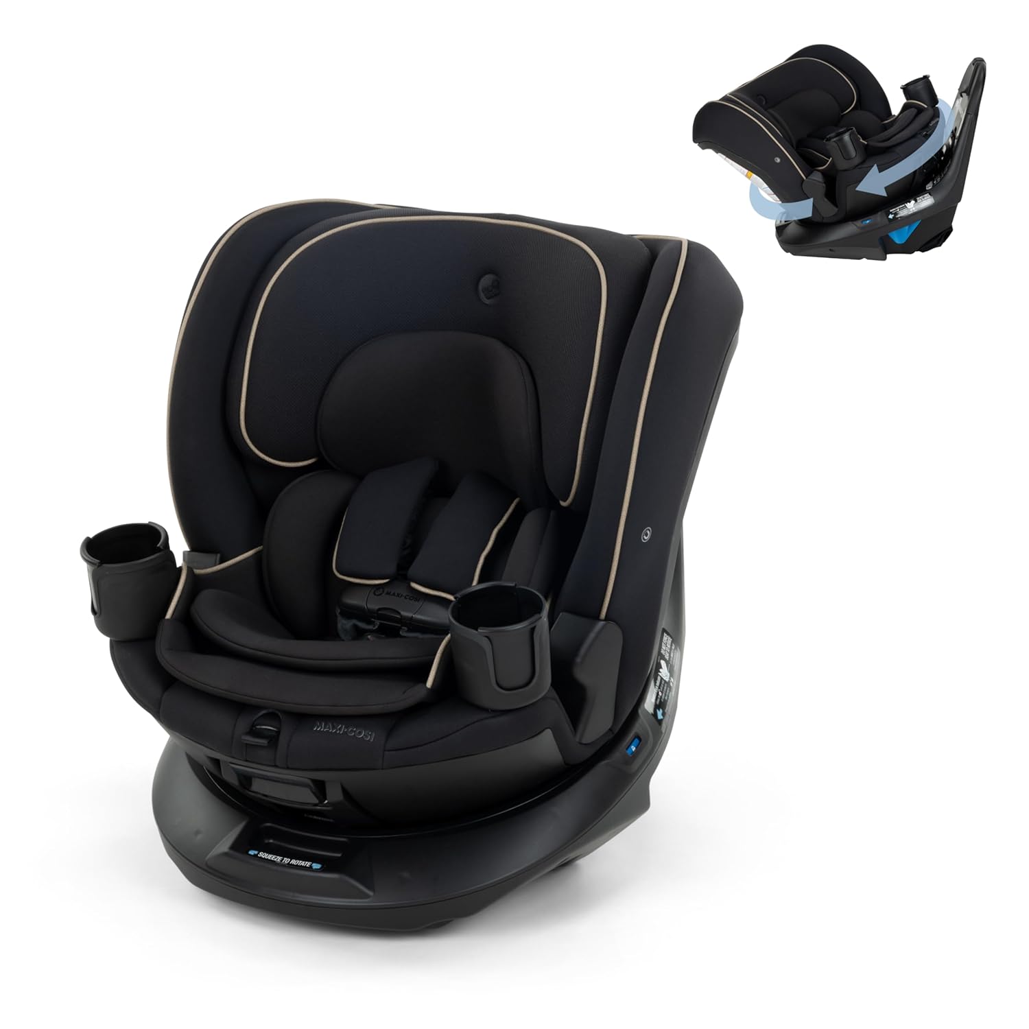 Maxi Cosi Emme 360 All-In-One 初生汽車座椅 平行進口  適合初生至10歲/100磅 最新黑色 免費安裝教學