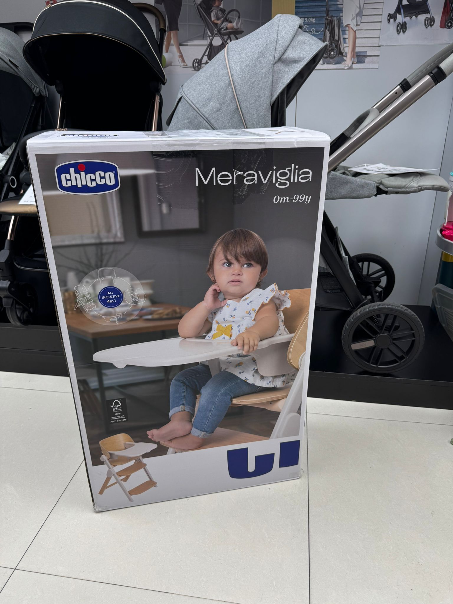 Chicco Meraviglia 折疊高腳椅 初生 0-110 KG 百日宴BB必備 （免費送貨）