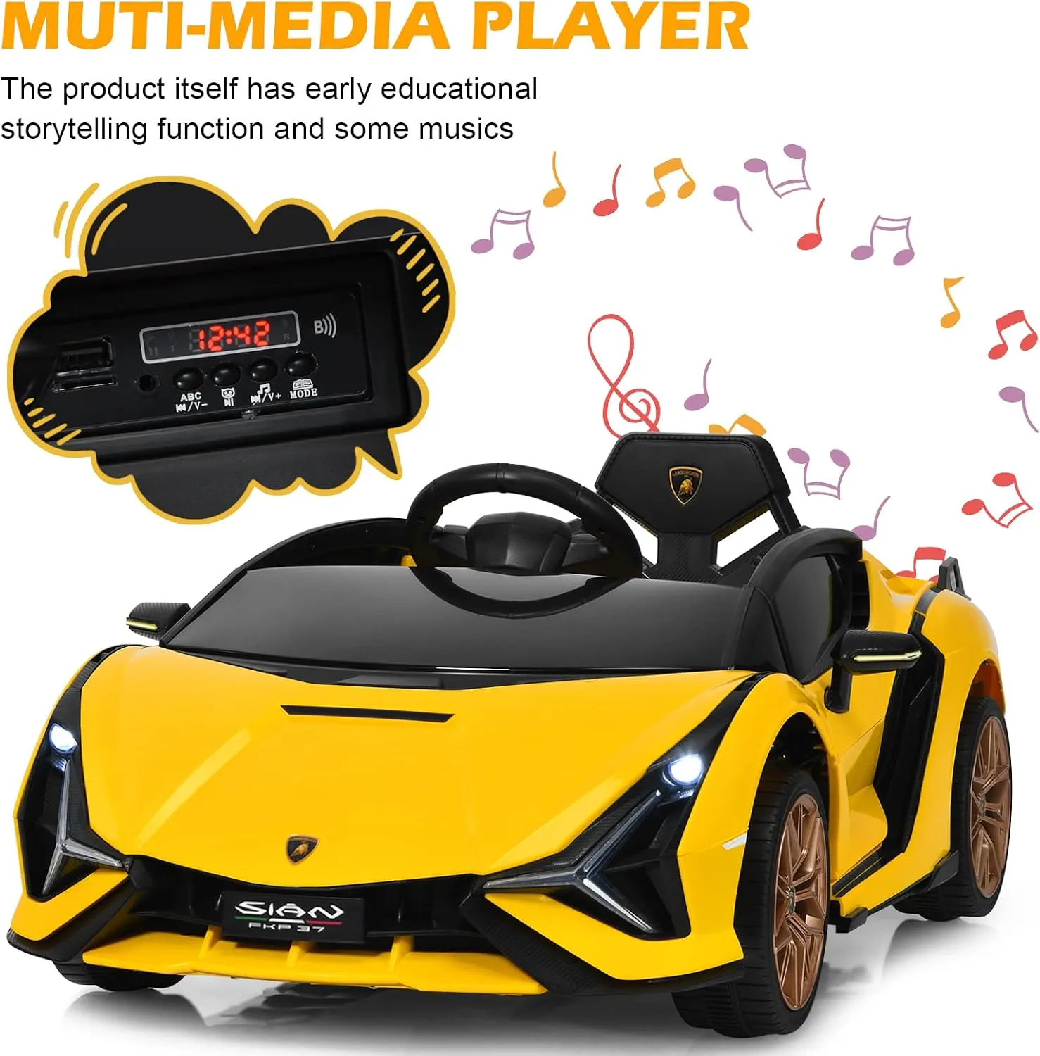 Lamborghini SIAN FKP 37 兒童 四驅遙控電動車   （正版授權）