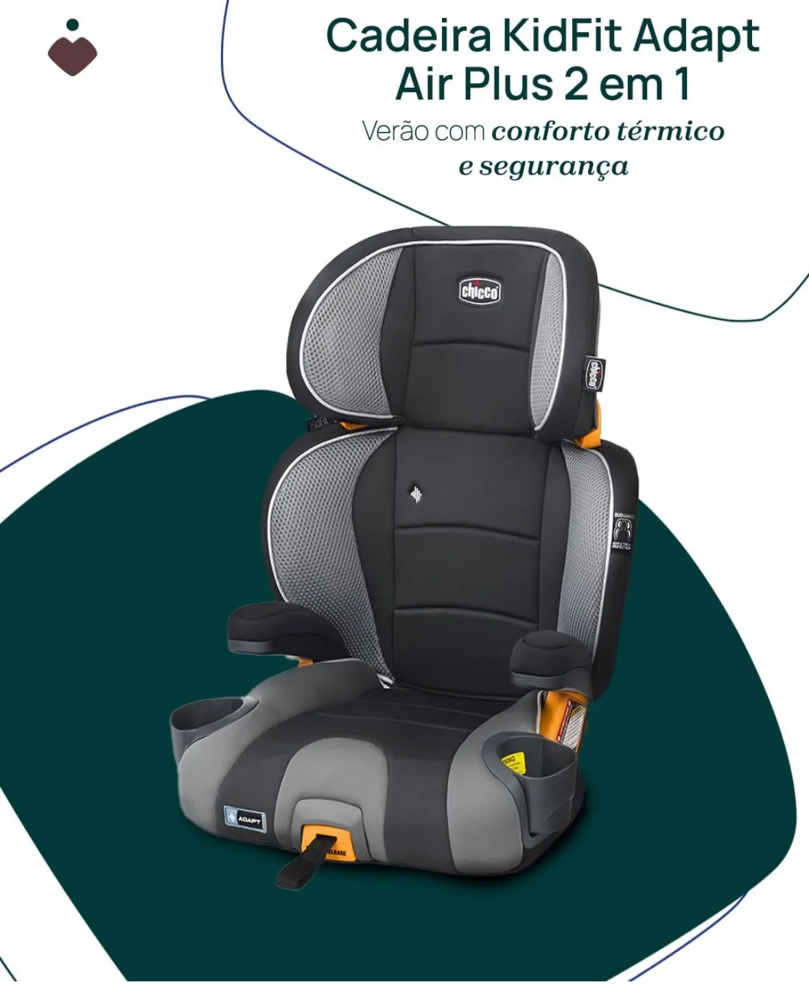 Chicco KidFit Adapt Plus 二合一 安全帶增高座椅，無靠背/高靠背兩用，適用於 體重 40-100 磅 （免費送貨）