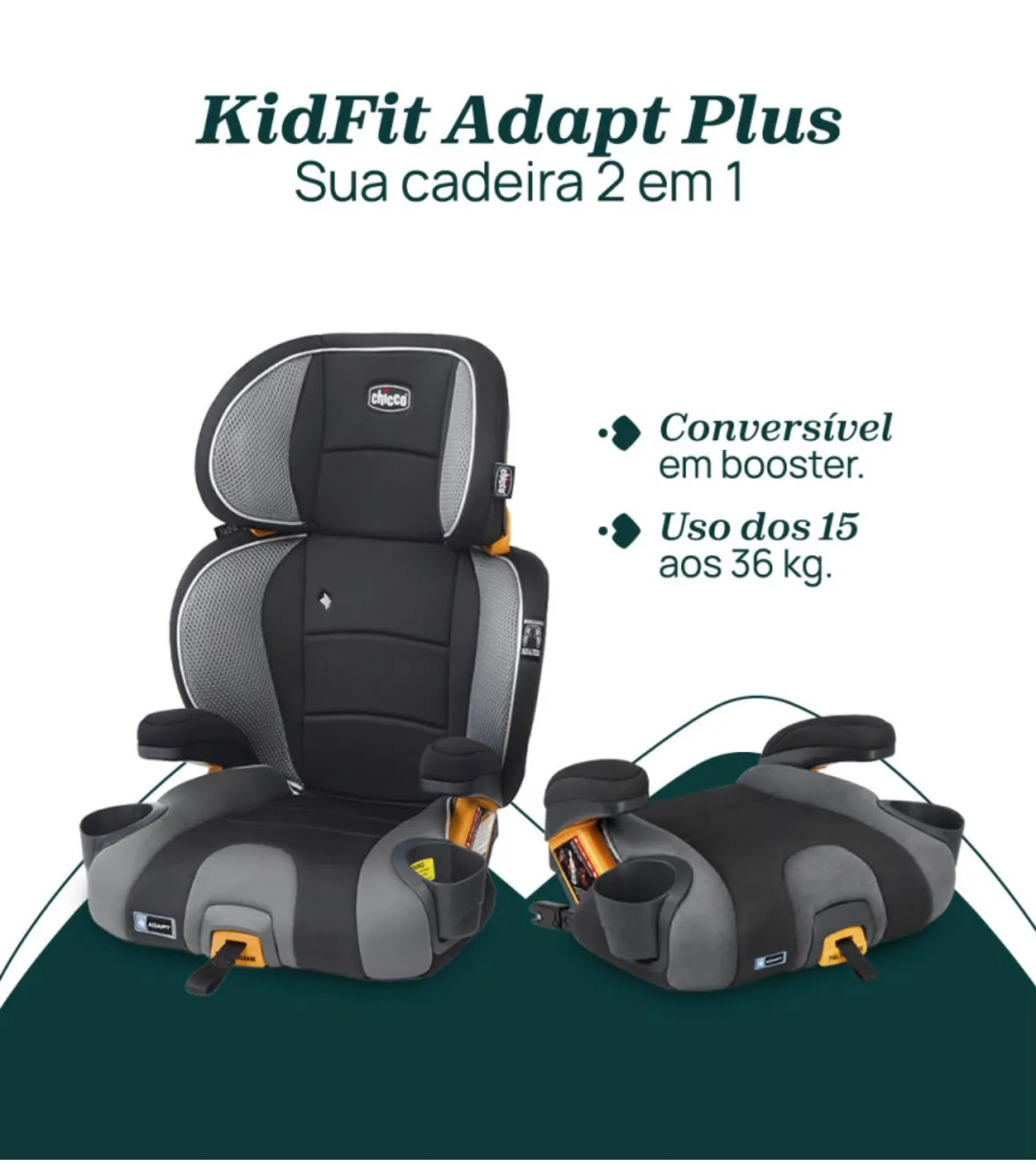 Chicco KidFit Adapt Plus 二合一 安全帶增高座椅，無靠背/高靠背兩用，適用於 體重 40-100 磅 （免費送貨）