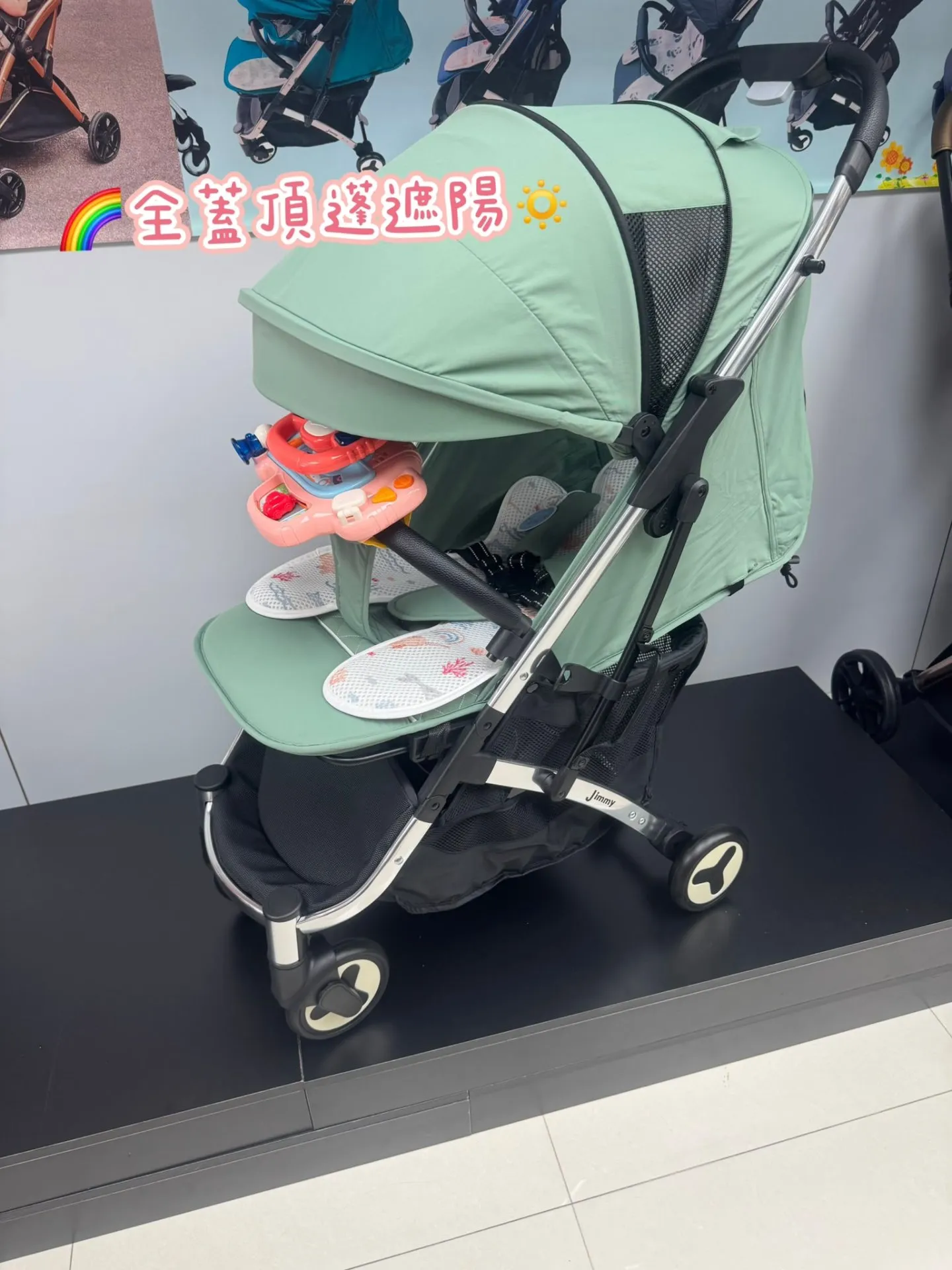 JIMMY² 單手收開車 輕便細部 實正穩陣好好推 車籃超級大 初生0-4歲