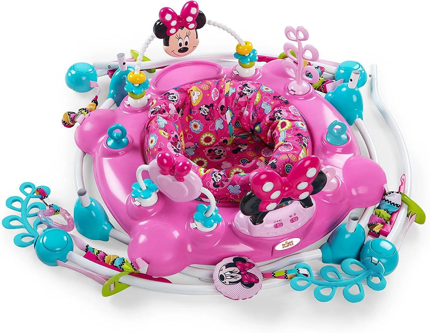 Bright starts disney MINNIE MOUSE 玩具、360 度旋轉座椅、音樂和燈光 BB跳跳樂