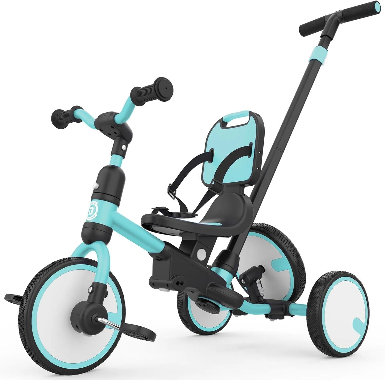 德國 besrey 幼兒自行車（1.5-4歲），幼兒三輪車帶備用輪，五合一兒童三輪車，帶推桿、靠背和安全帶，平衡車