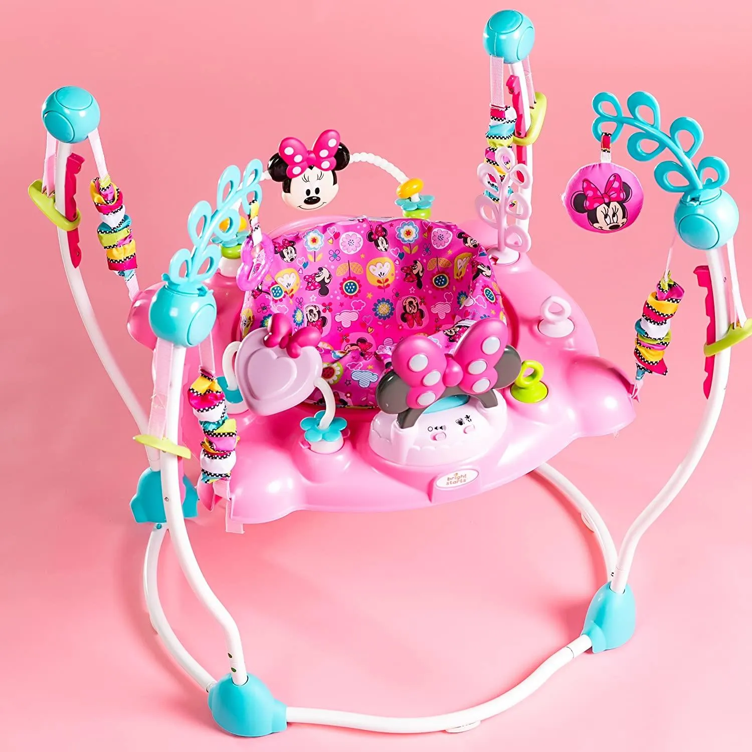 Bright starts disney MINNIE MOUSE 玩具、360 度旋轉座椅、音樂和燈光 BB跳跳樂