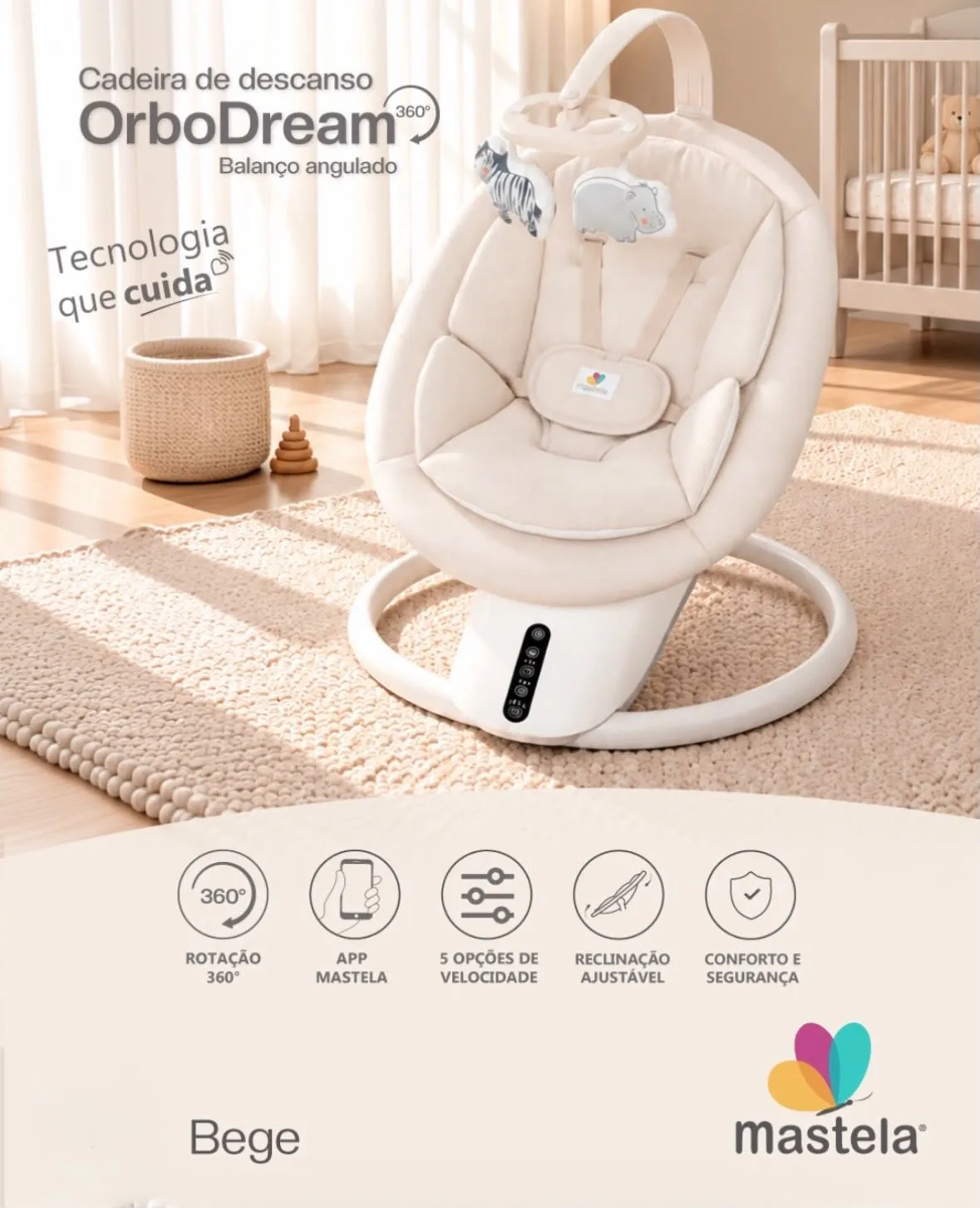 Mastela OrboDream 360° Cradle 初生0-15kg 電動安撫搖搖椅