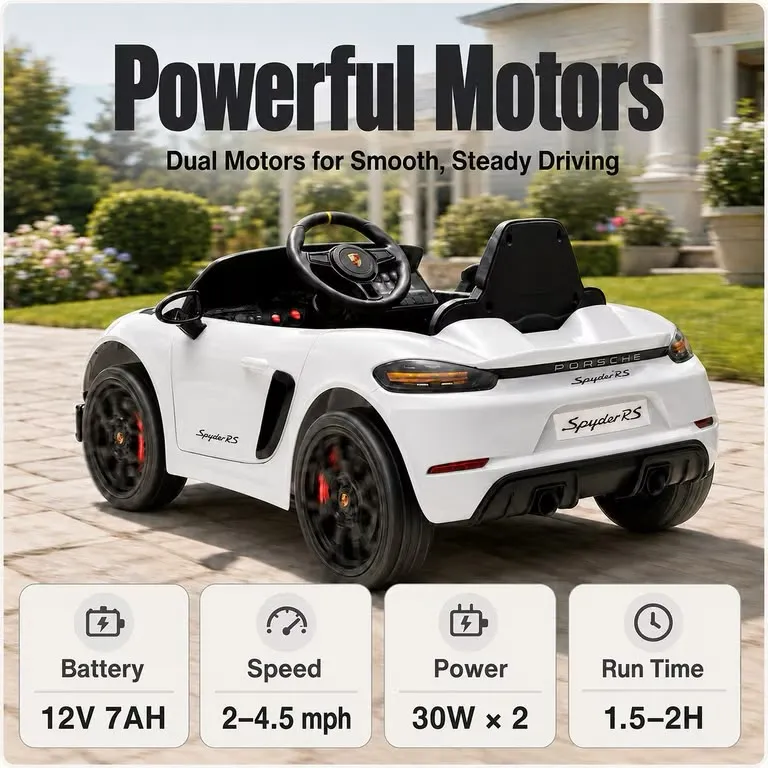 Porsche 718 Spyder Rs 四驅 兒童電動遙控跑車  正版授權（免費安裝好）