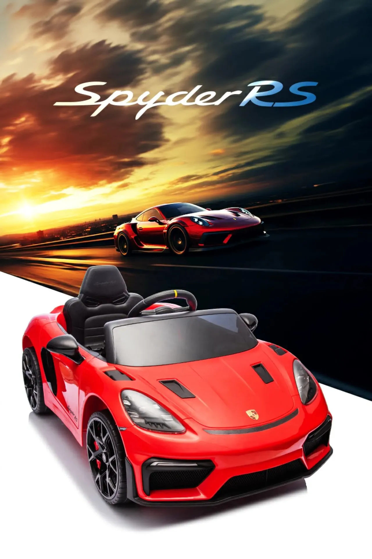 正版授權 保時捷 Porsche 718 Spyder Rs 四驅 兒童電動遙控跑車 （免費安裝好）