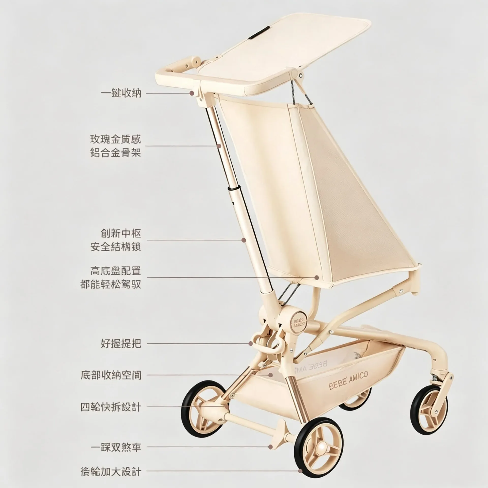 Bebe Amico - Z1輕巧口袋手推車