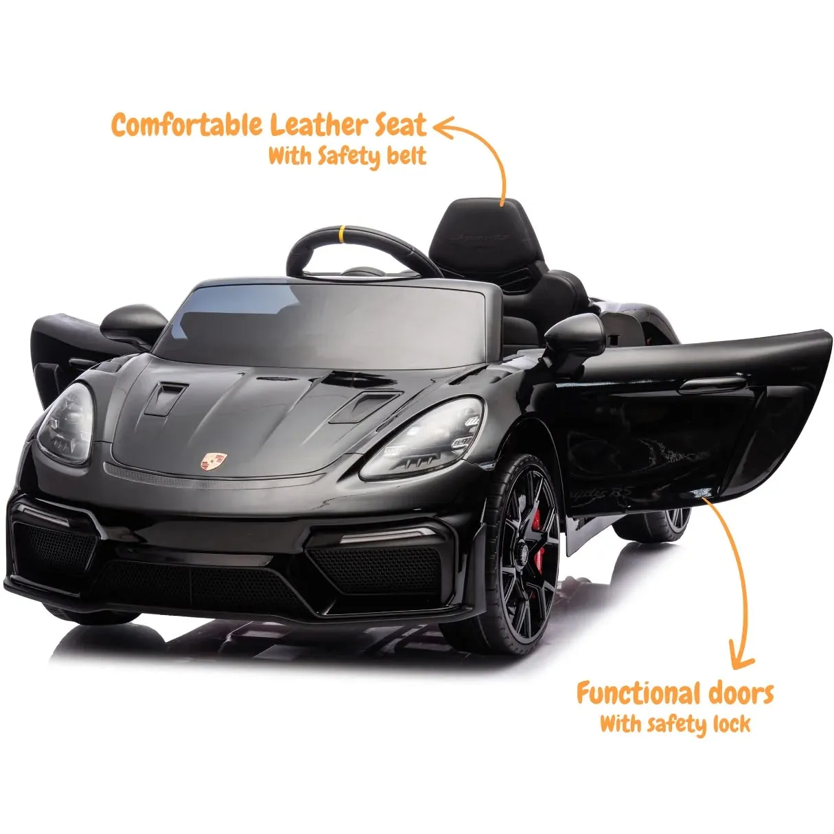 Porsche 718 Spyder Rs 四驅 兒童電動遙控跑車  正版授權（免費安裝好）