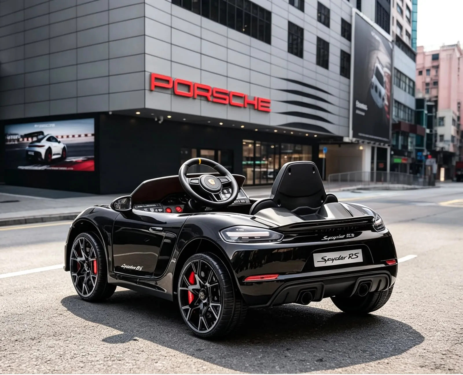 正版授權 保時捷 Porsche 718 Spyder Rs 四驅 兒童電動遙控跑車 （免費安裝好）