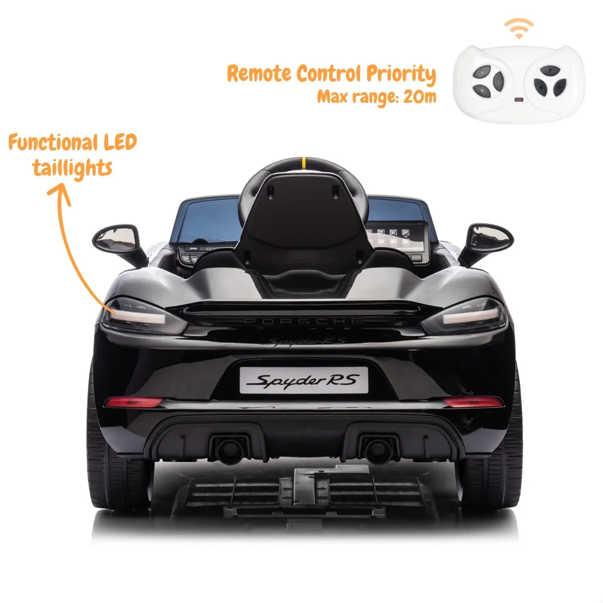 Porsche 718 Spyder Rs 四驅 兒童電動遙控跑車  正版授權（免費安裝好）